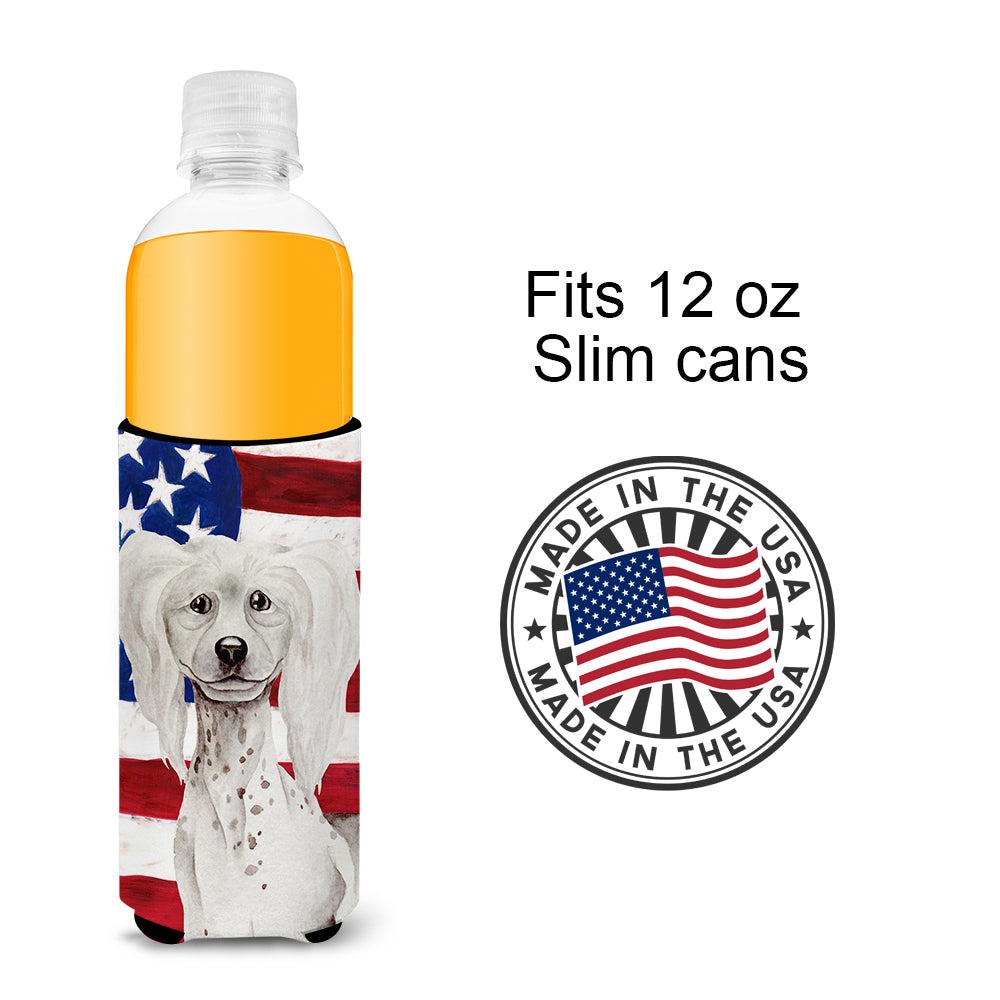 Chinese Crested Patriotic  Ultra Hugger for slim cans CK1387MUK  the-store.com.