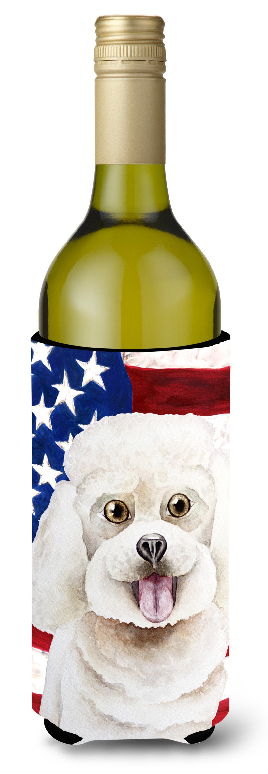 Bichon Frise Patriotic Wine Bottle Beverge Insulator Hugger CK1388LITERK by Caroline&#39;s Treasures