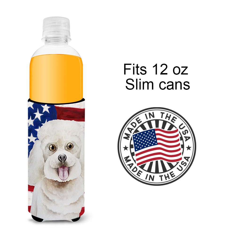 Bichon Frise Patriotic  Ultra Hugger for slim cans CK1388MUK