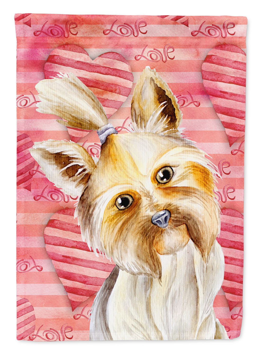 Yorkie Yorkshier Terrier Love Flag Canvas House Size CK1389CHF  the-store.com.