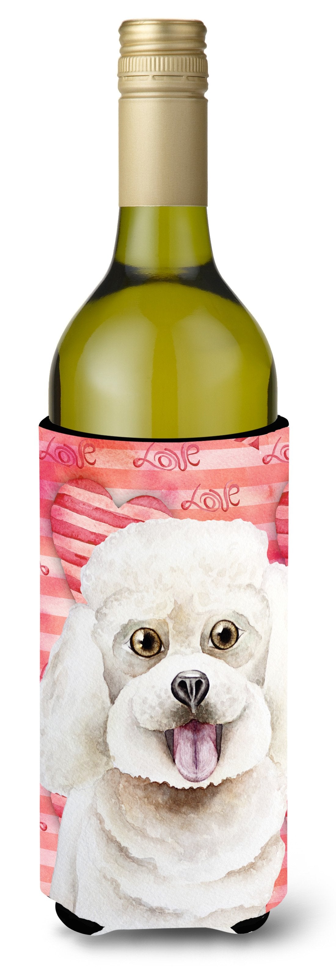 Bichon Frise Love Wine Bottle Beverge Insulator Hugger CK1395LITERK by Caroline&#39;s Treasures