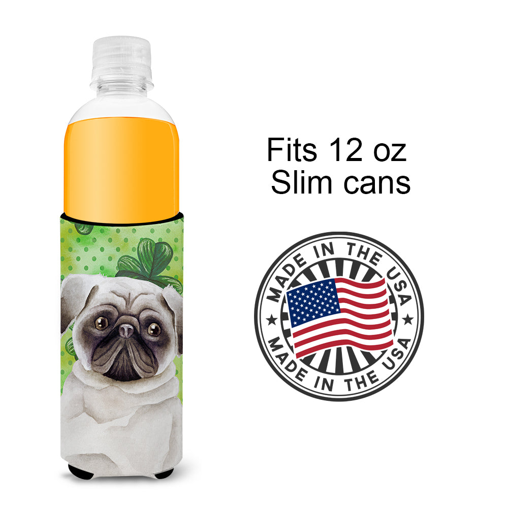 Pug Shamrocks  Ultra Hugger for slim cans CK1399MUK  the-store.com.