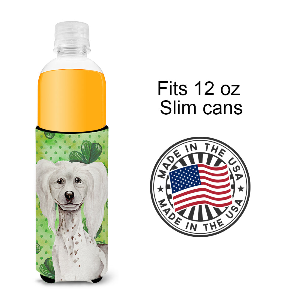 Chinese Crested Shamrocks  Ultra Hugger for slim cans CK1401MUK  the-store.com.