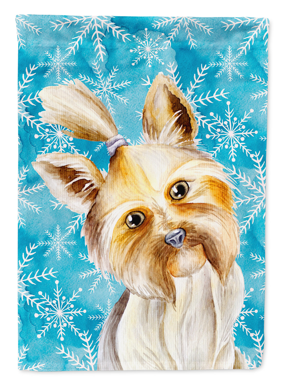 Yorkie Yorkshier Terrier Winter Flag Canvas House Size CK1410CHF