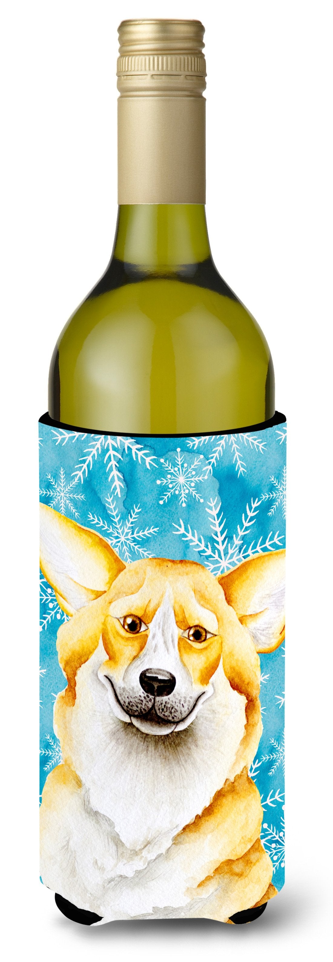 Corgi Winter Wine Bottle Beverge Insulator Hugger CK1411LITERK by Caroline&#39;s Treasures