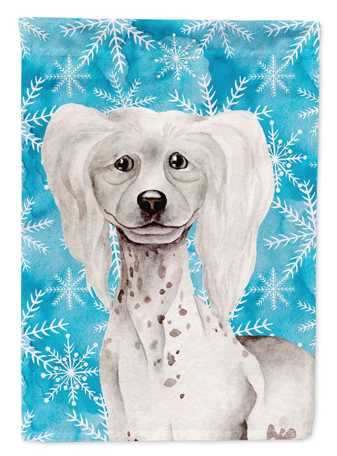 Chinese Crested Winter Flag Canvas House Size CK1415CHF