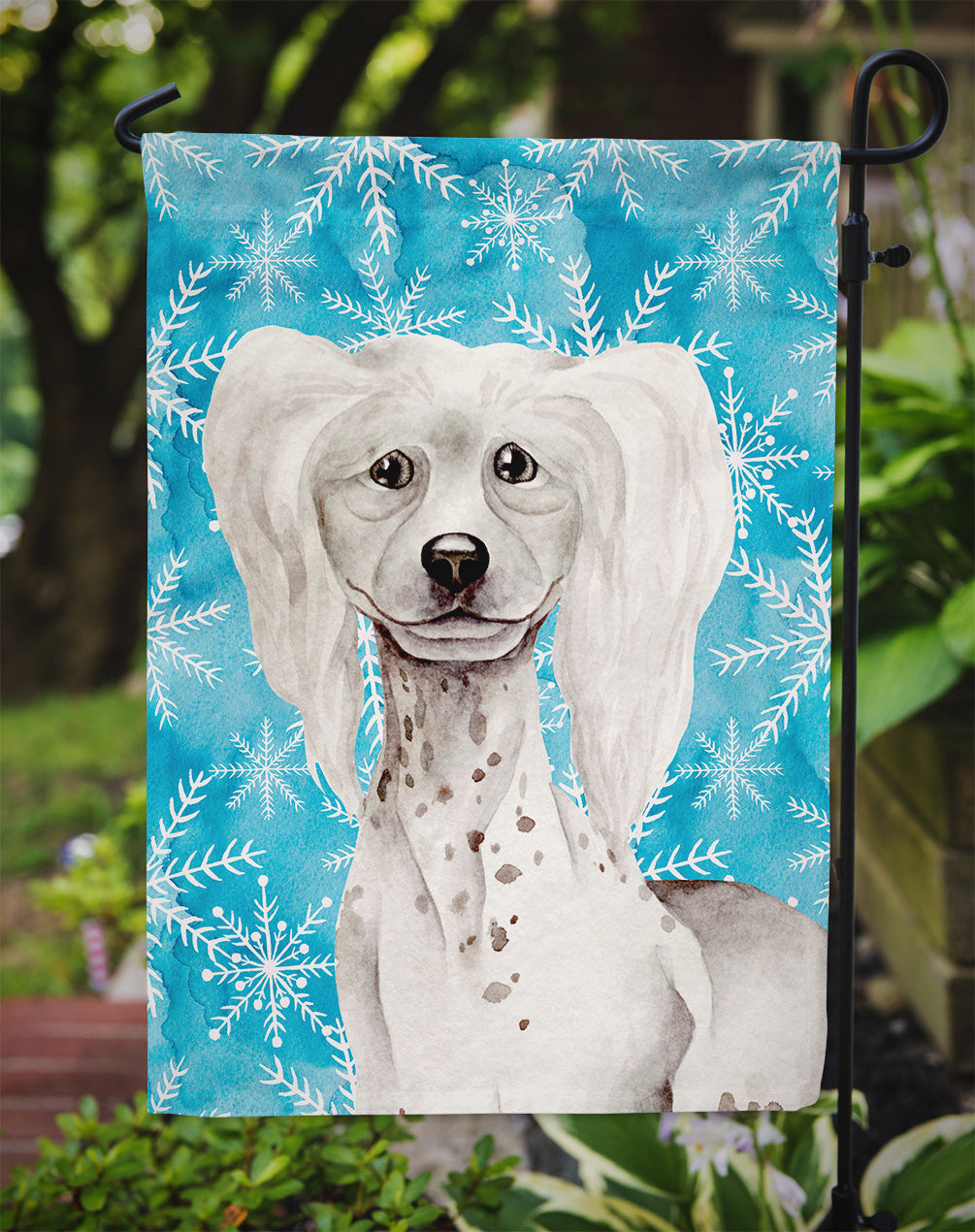 Chinese Crested Winter Flag Garden Size CK1415GF  the-store.com.