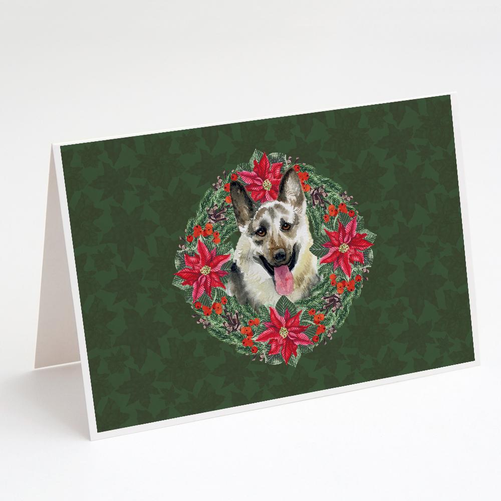Buy this East-European Shepherd Poinsetta Wreath Greeting Cards and Envelopes Pack of 8