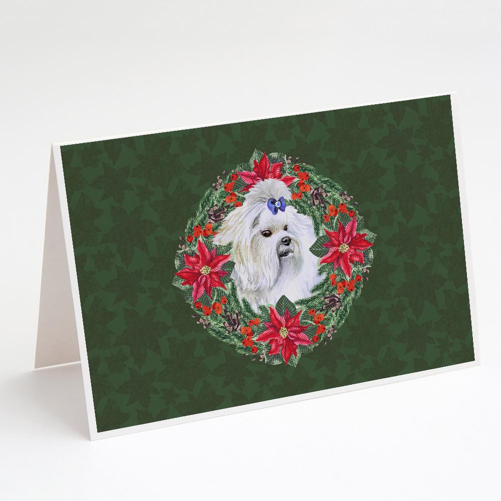 Buy this Maltese Poinsetta Wreath Greeting Cards and Envelopes Pack of 8