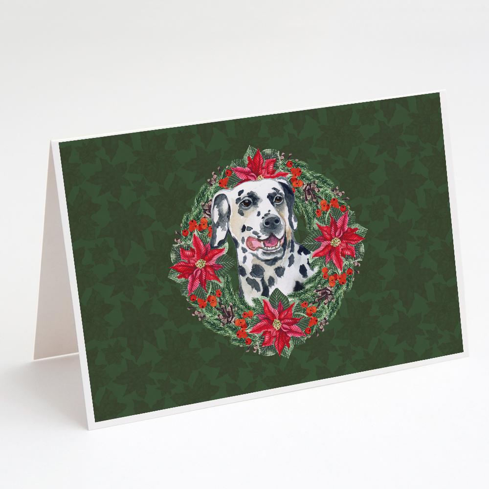 Buy this Dalmatian Poinsetta Wreath Greeting Cards and Envelopes Pack of 8