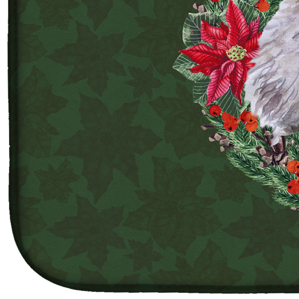 Poodle Poinsetta Wreath Dish Drying Mat CK1531DDM  the-store.com.