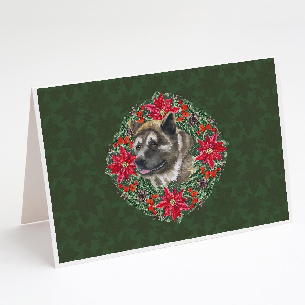 Buy this American Akita Poinsetta Wreath Greeting Cards and Envelopes Pack of 8