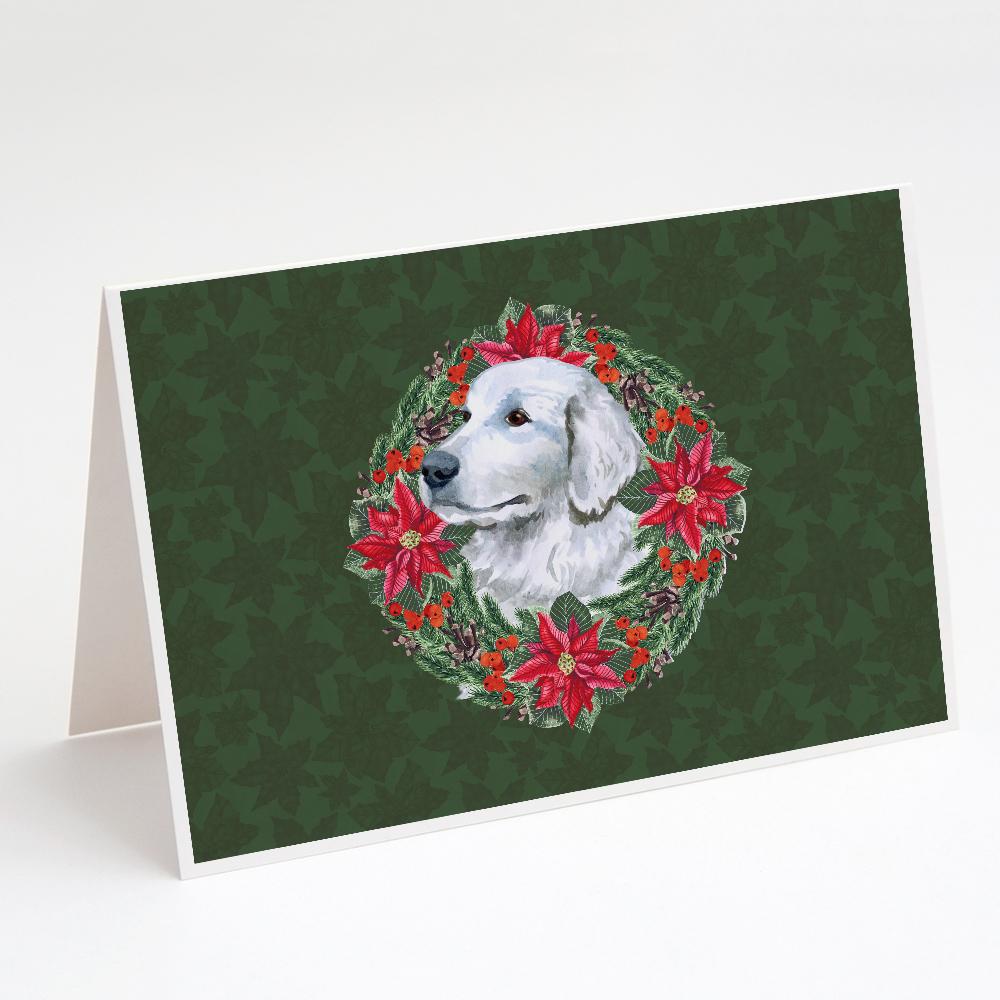 Buy this Maremma Sheepdog Poinsetta Wreath Greeting Cards and Envelopes Pack of 8