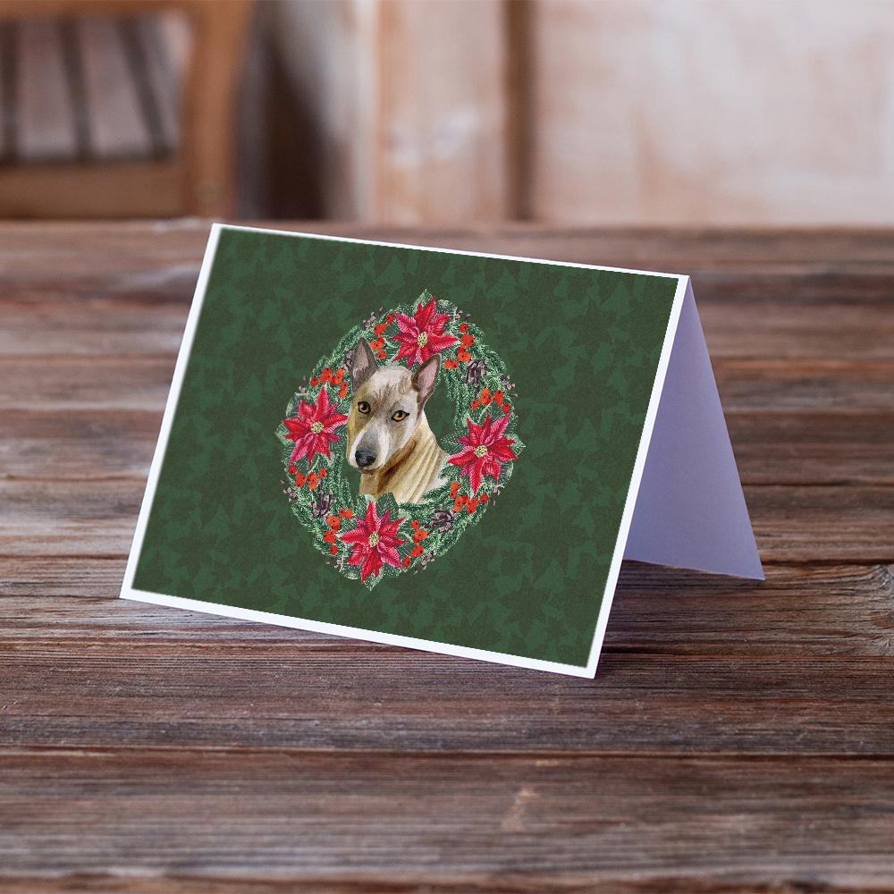Buy this Thai Ridgeback Poinsetta Wreath Greeting Cards and Envelopes Pack of 8