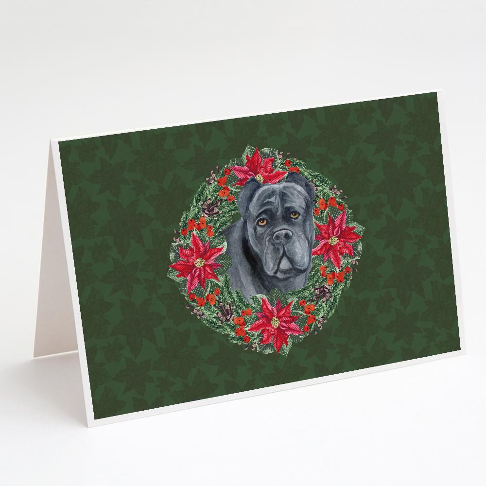 Buy this Cane Corso Poinsetta Wreath Greeting Cards and Envelopes Pack of 8