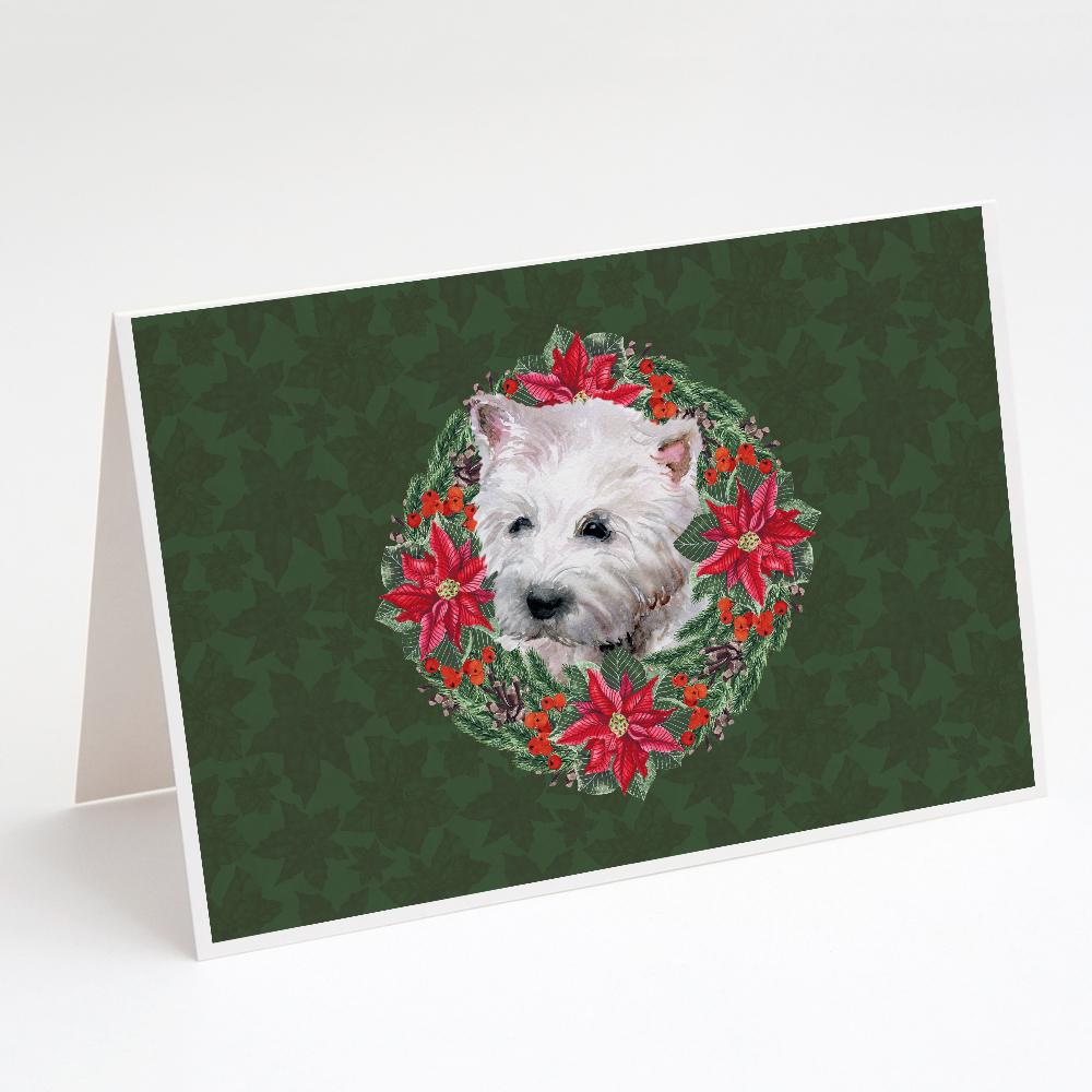 Buy this Westie Poinsetta Wreath Greeting Cards and Envelopes Pack of 8