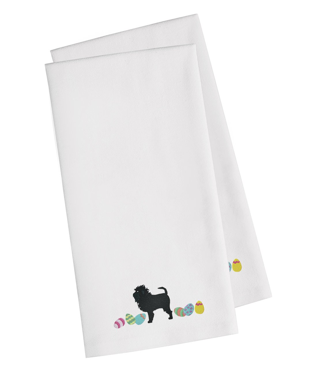 Affenpinscher Easter White Embroidered Kitchen Towel Set of 2 CK1591WHTWE by Caroline&#39;s Treasures