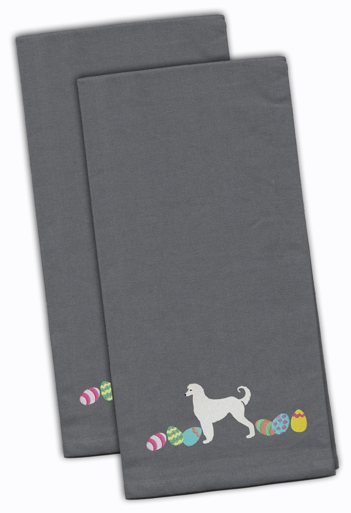 Afghan Hound Easter Gray Embroidered Kitchen Towel Set of 2 CK1592GYTWE by Caroline&#39;s Treasures