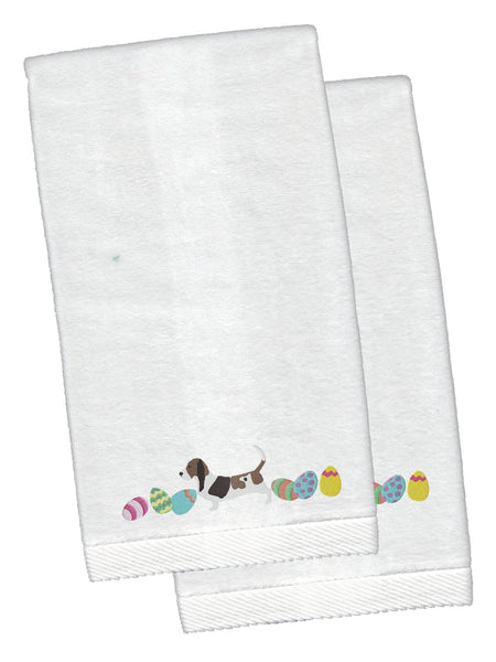 Basset Hound Easter White Embroidered Plush Hand Towel Set of 2 CK1603KTEMB by Caroline's Treasures