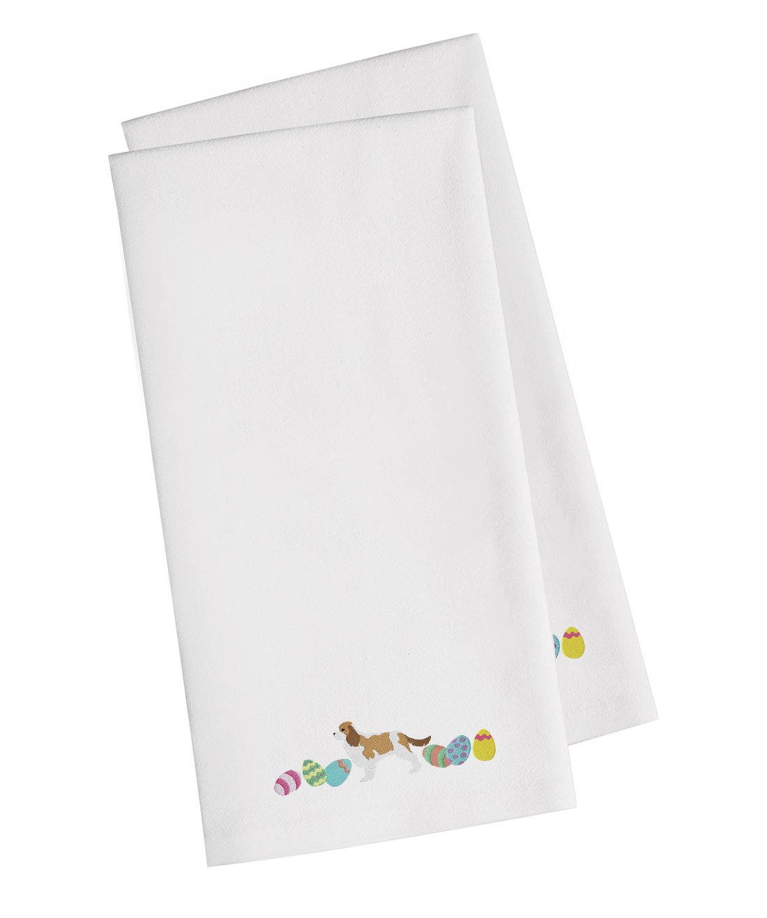 Cavalier Spaniel Easter White Embroidered Kitchen Towel Set of 2 CK1622WHTWE by Caroline's Treasures