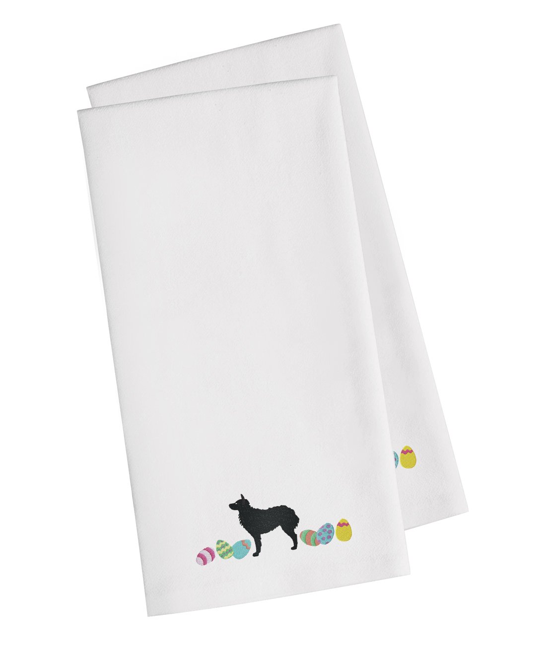 Croatian Sheepdog Easter White Embroidered Kitchen Towel Set of 2 CK1630WHTWE by Caroline&#39;s Treasures