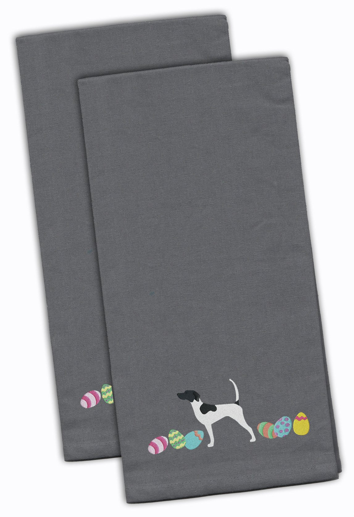 English Pointer Easter Gray Embroidered Kitchen Towel Set of 2 CK1639GYTWE by Caroline&#39;s Treasures