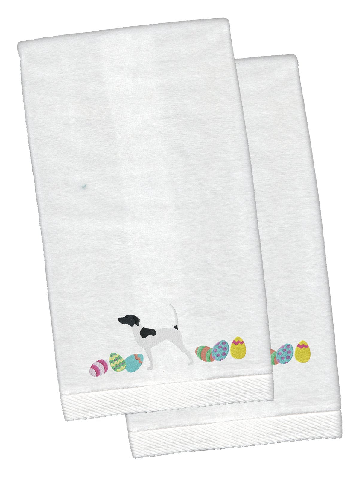 English Pointer Easter White Embroidered Plush Hand Towel Set of 2 CK1639KTEMB by Caroline&#39;s Treasures
