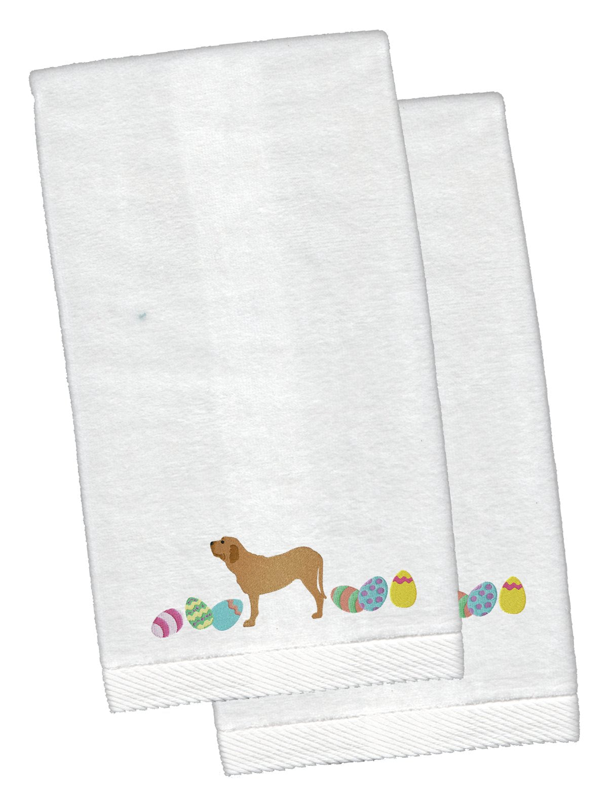 Fila Brasileiro Easter White Embroidered Plush Hand Towel Set of 2 CK1641KTEMB by Caroline's Treasures