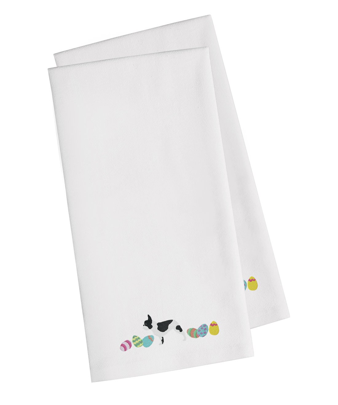French Bulldog Easter White Embroidered Kitchen Towel Set of 2 CK1642WHTWE by Caroline&#39;s Treasures