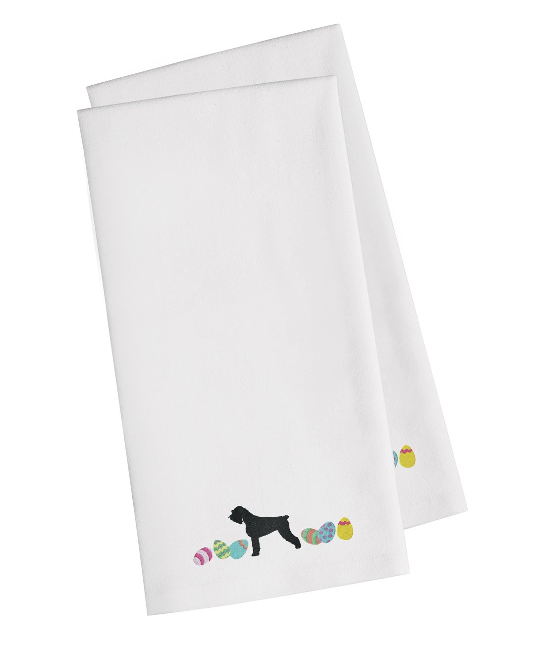 Giant Schnauzer Easter White Embroidered Kitchen Towel Set of 2 CK1646WHTWE by Caroline&#39;s Treasures