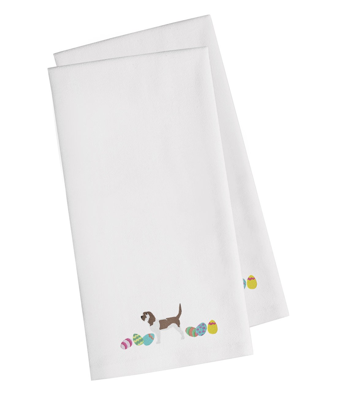 Grand Basset Griffon Easter White Embroidered Kitchen Towel Set of 2 CK1648WHTWE by Caroline&#39;s Treasures