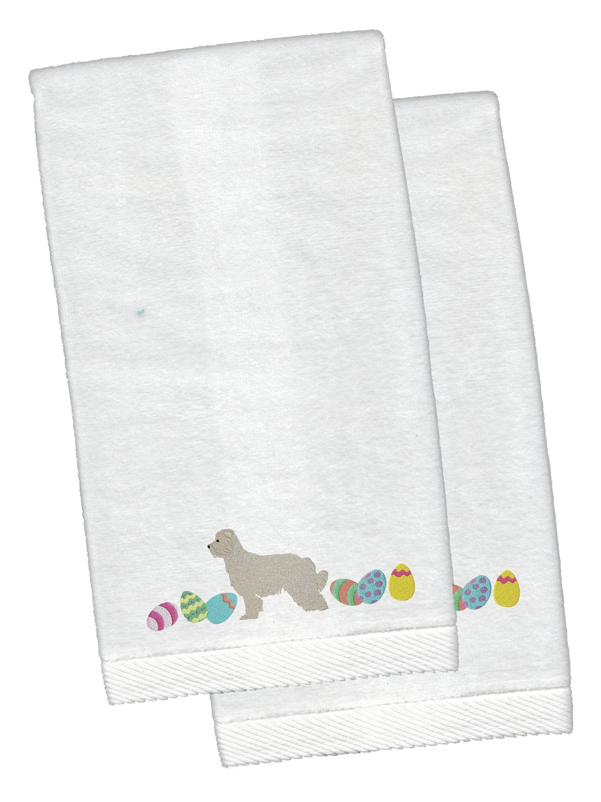 Great Pyrenees Easter White Embroidered Plush Hand Towel Set of 2 CK1650KTEMB by Caroline&#39;s Treasures