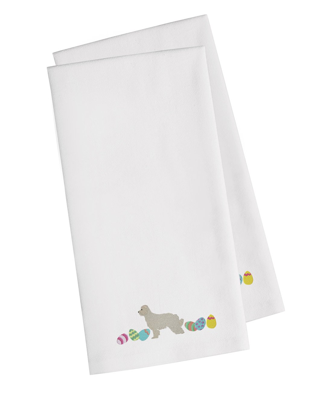 Great Pyrenees Easter White Embroidered Kitchen Towel Set of 2 CK1650WHTWE by Caroline&#39;s Treasures