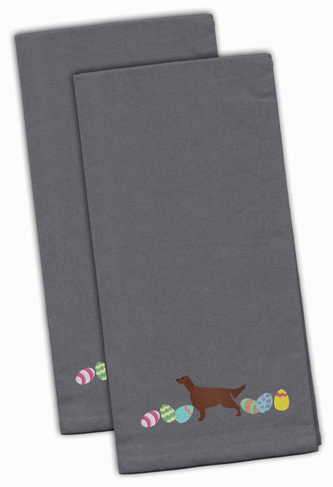 Irish Setter Easter Gray Embroidered Kitchen Towel Set of 2 CK1652GYTWE by Caroline's Treasures