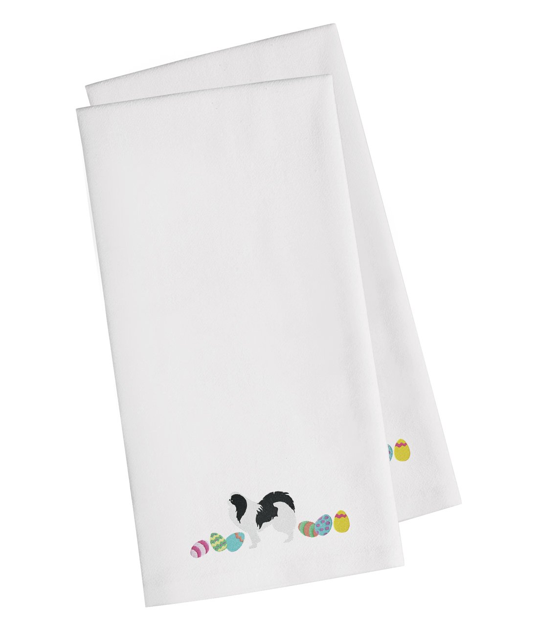 Japanese Chin Easter White Embroidered Kitchen Towel Set of 2 CK1658WHTWE by Caroline&#39;s Treasures