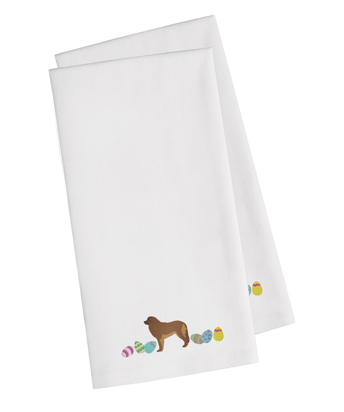 Leonberger Easter White Embroidered Kitchen Towel Set of 2 CK1661WHTWE by Caroline's Treasures