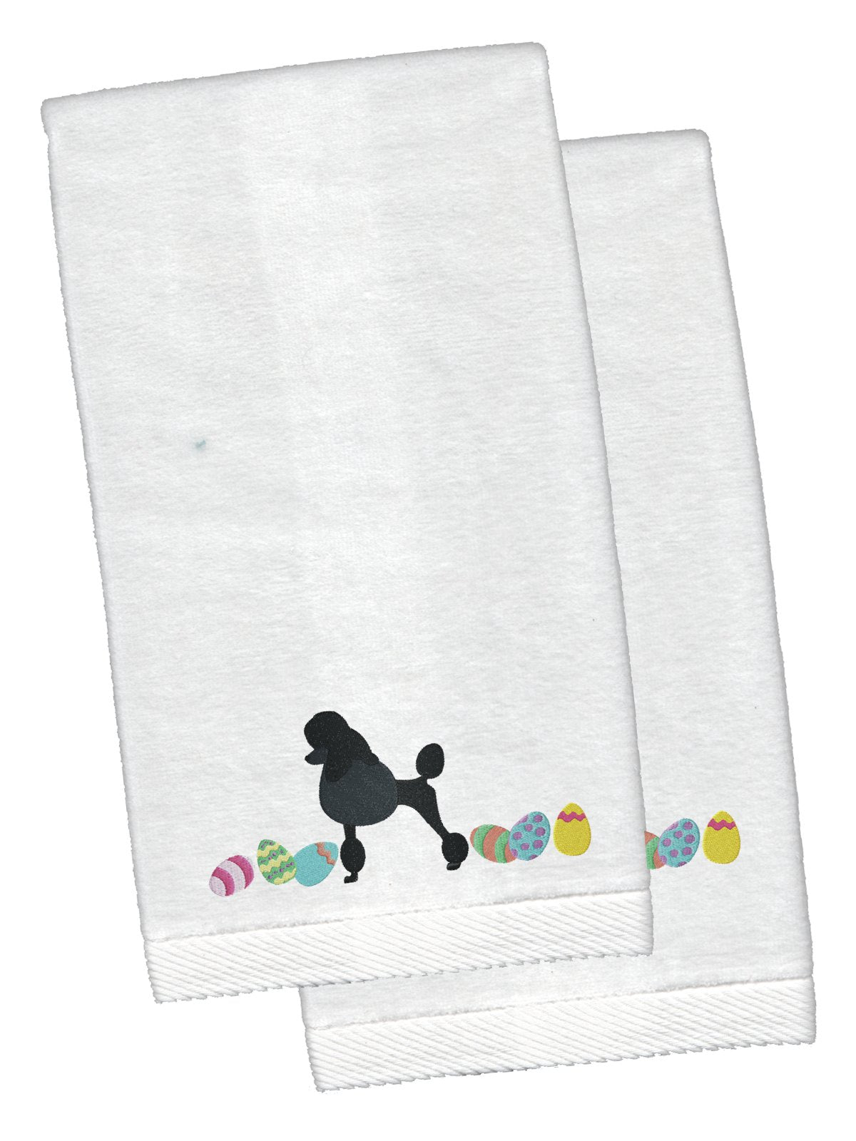 Poodle Easter White Embroidered Plush Hand Towel Set of 2 CK1671KTEMB by Caroline's Treasures