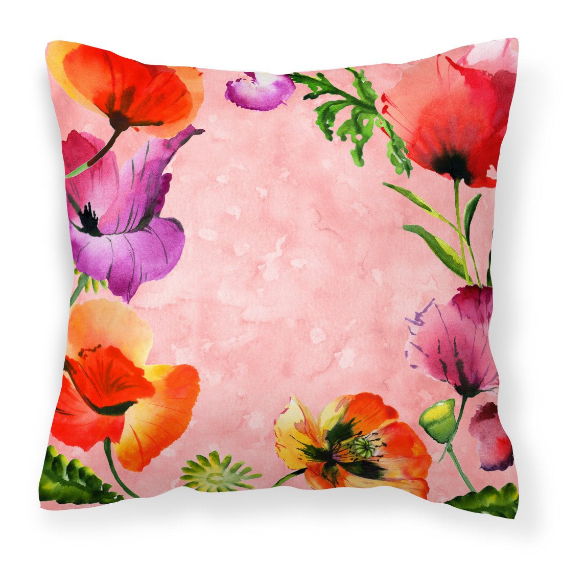 Poppy Flowers Fabric Decorative Pillow CK1701PW1818 by Caroline&#39;s Treasures