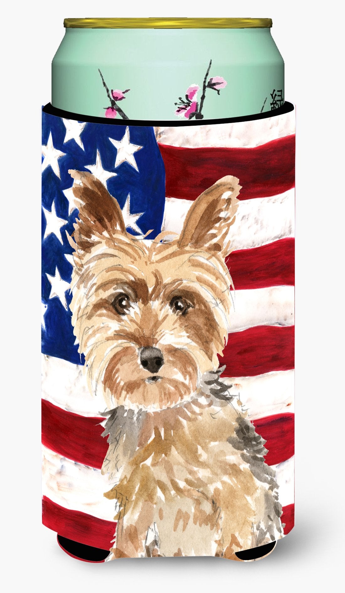 Patriotic USA Fox Terrier Tall Boy Beverage Insulator Hugger CK1706TBC by Caroline&#39;s Treasures