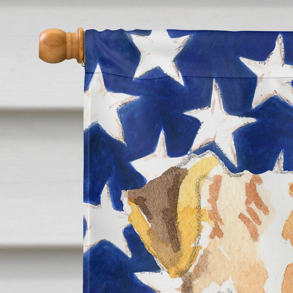 Patriotic USA Fox Terrier Flag Canvas House Size CK1707CHF