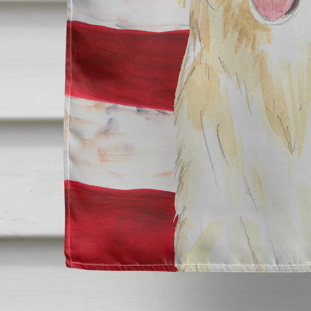 Patriotic USA White Collie Flag Canvas House Size CK1708CHF