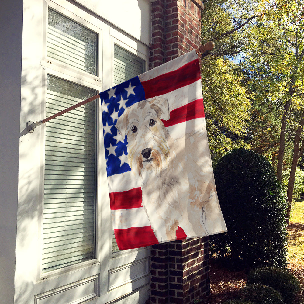 Patriotic USA Wheaten Terrier Flag Canvas House Size CK1709CHF  the-store.com.