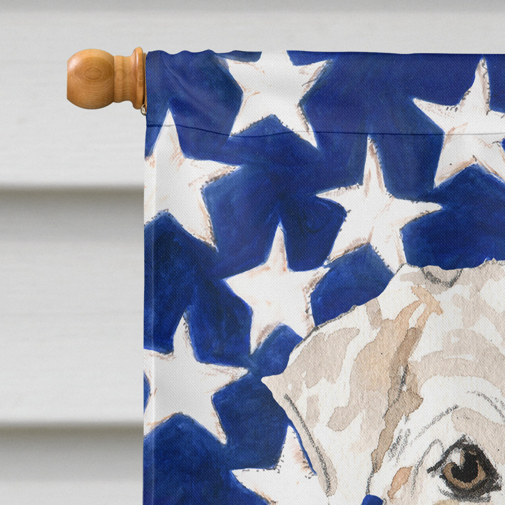 Patriotic USA Wheaten Terrier Flag Canvas House Size CK1709CHF
