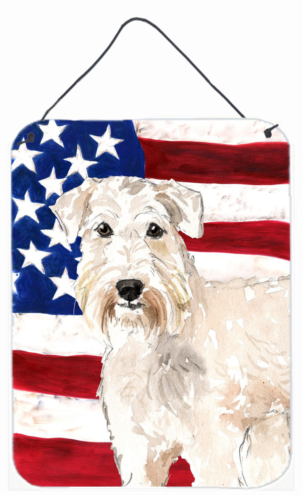 Patriotic USA Wheaten Terrier Wall or Door Hanging Prints CK1709DS1216 by Caroline&#39;s Treasures