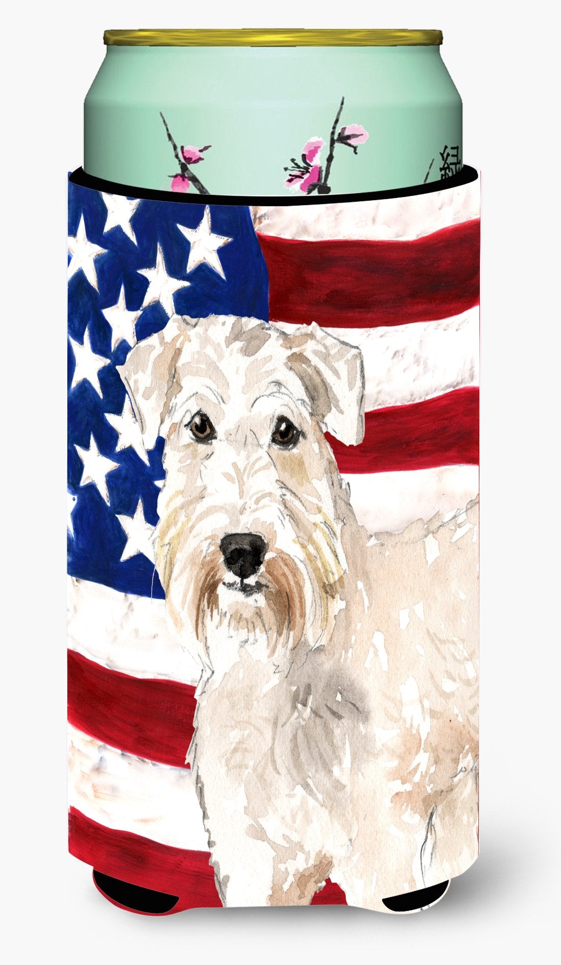 Patriotic USA Wheaten Terrier Tall Boy Beverage Insulator Hugger CK1709TBC by Caroline&#39;s Treasures