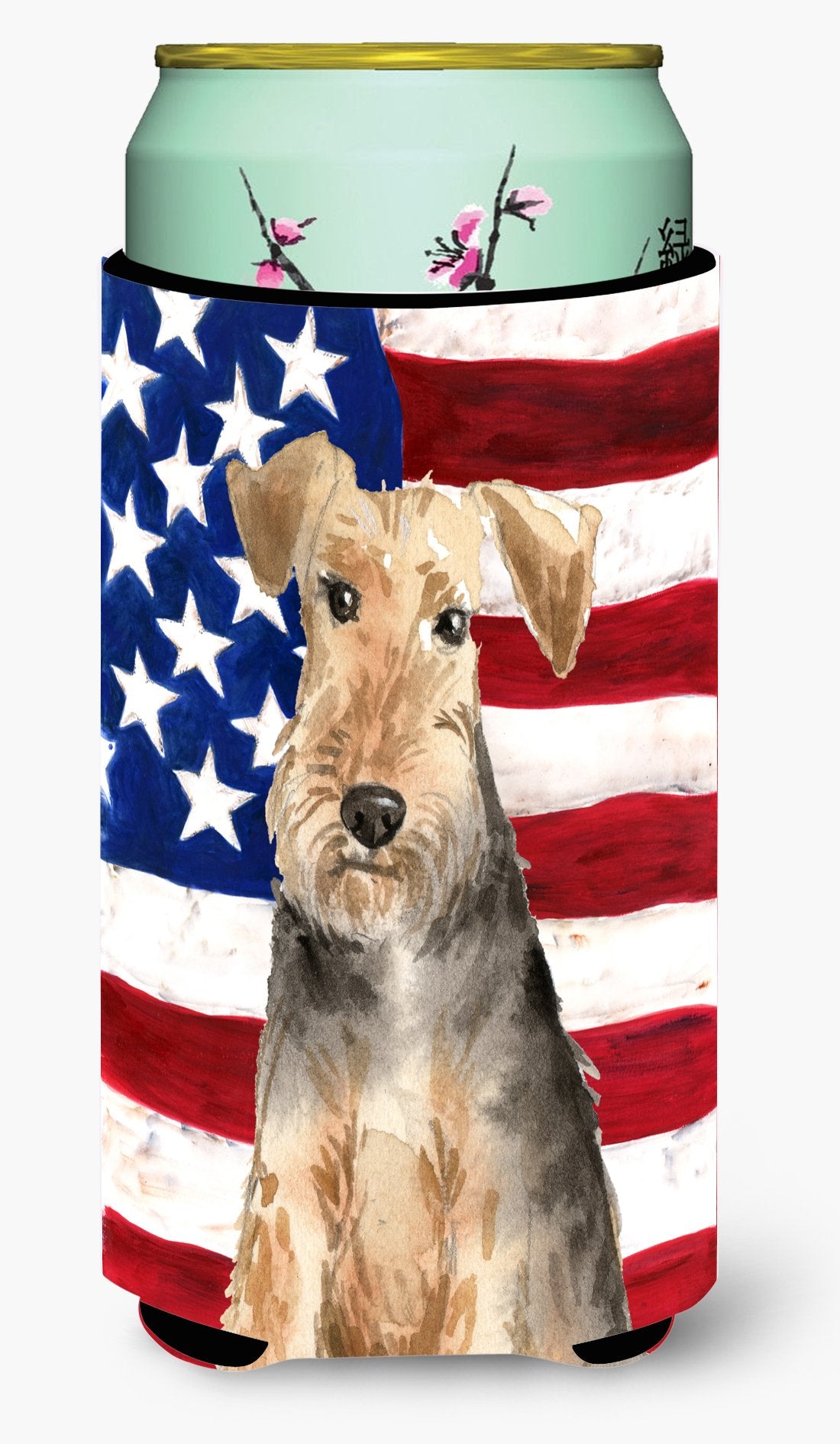 Patriotic USA Welsh Terrier Tall Boy Beverage Insulator Hugger CK1710TBC by Caroline&#39;s Treasures