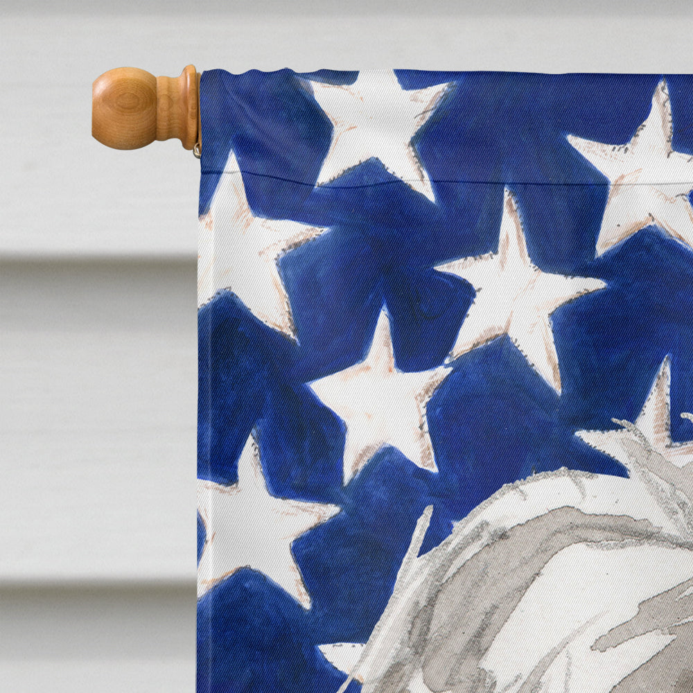 Patriotic USA Shih Tzu Puppy Flag Canvas House Size CK1714CHF