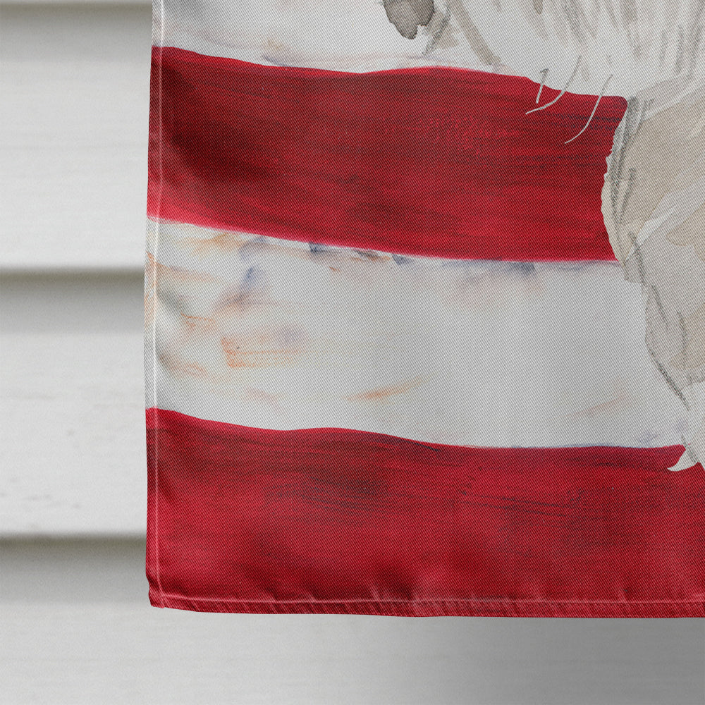 Patriotic USA Shih Tzu Puppy Flag Canvas House Size CK1714CHF