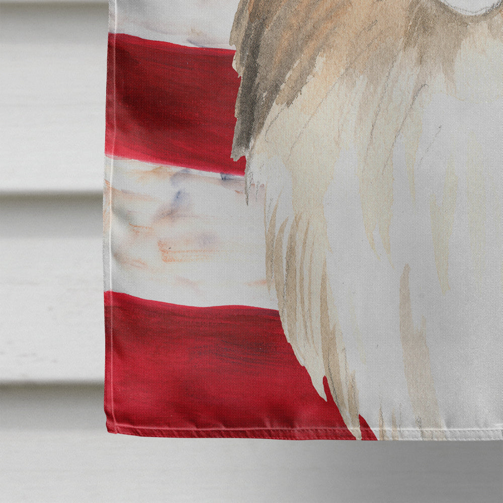 Patriotic USA Sheltie Flag Canvas House Size CK1716CHF