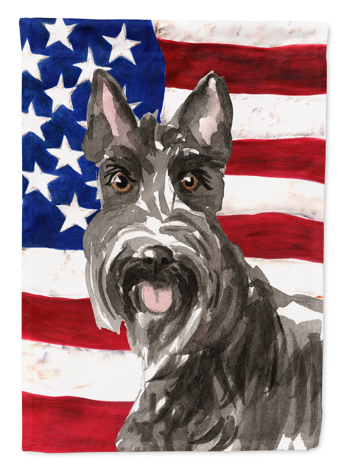 Patriotic USA Scottish Terrier Flag Canvas House Size CK1717CHF